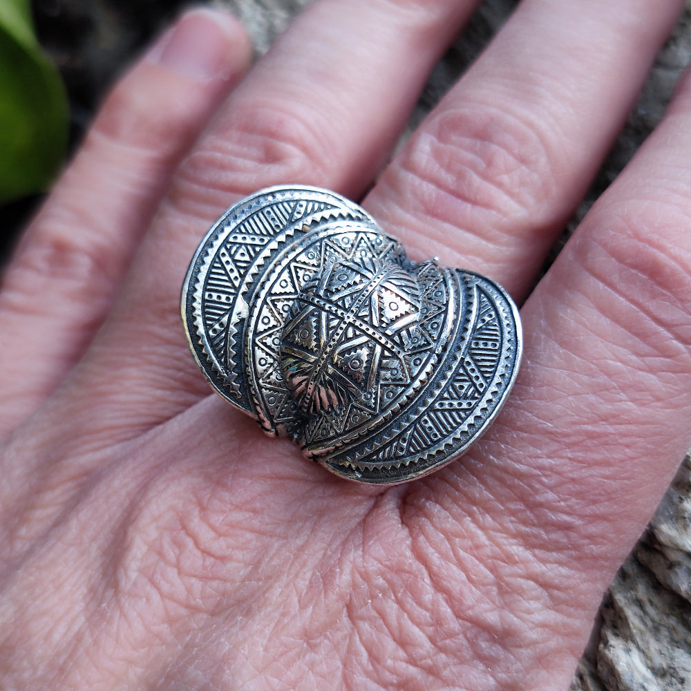Anello etnico artigianale in argento 925 - SHIANI