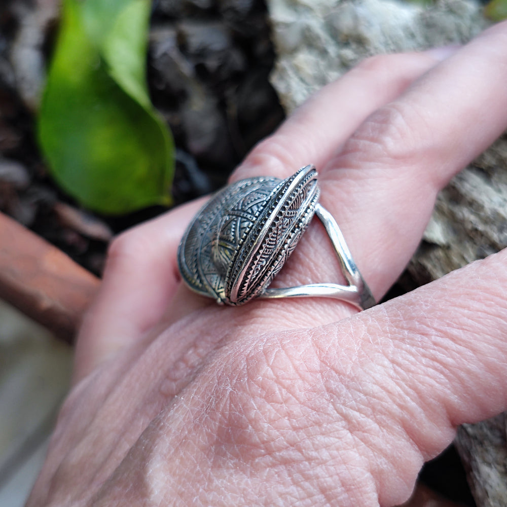 Anello etnico artigianale in argento 925 - SHIANI