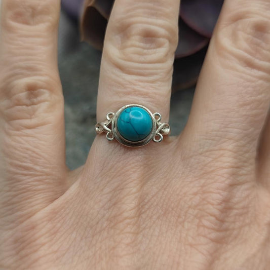 Anello etnico in argento 925 con turchese - ANNIKA