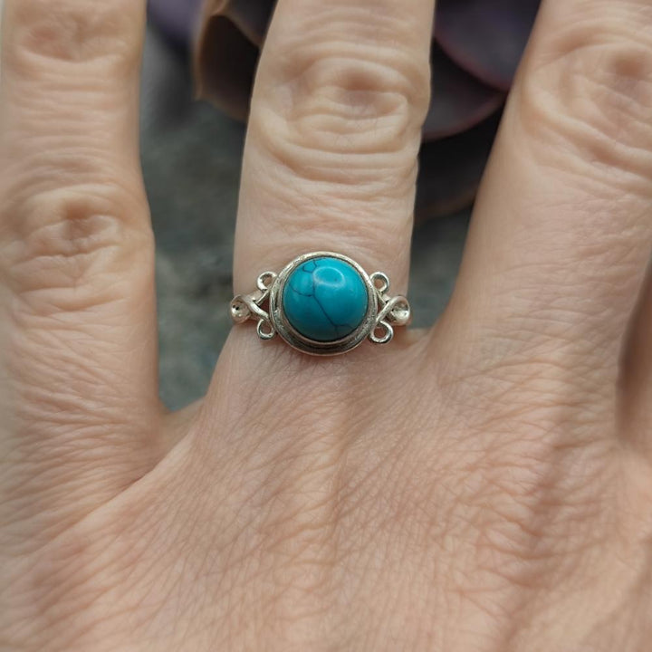 Anello etnico in argento 925 con turchese - ANNIKA