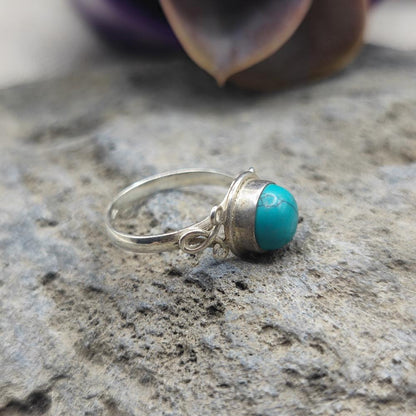 Anello etnico in argento 925 con turchese - ANNIKA