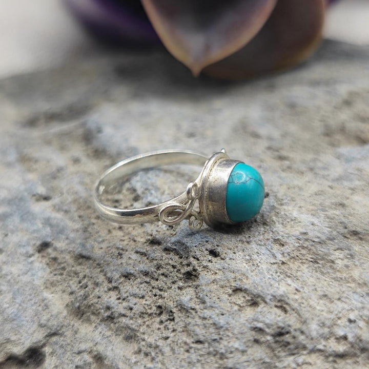 Anello etnico in argento 925 con turchese - ANNIKA