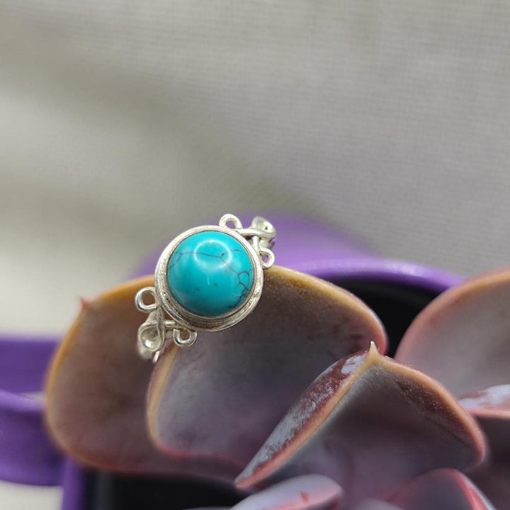 Anello etnico in argento 925 con turchese - ANNIKA