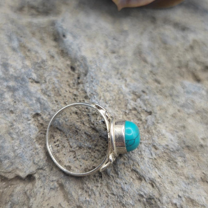 Anello etnico in argento 925 con turchese - ANNIKA