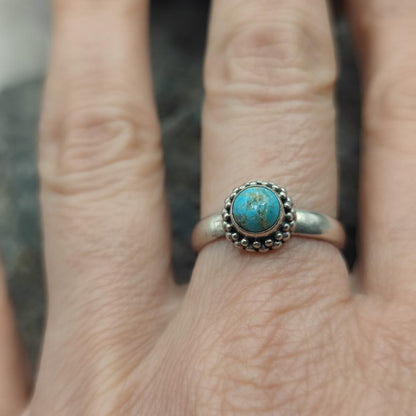 Anello etnico in argento 925 con turchese - NILAH