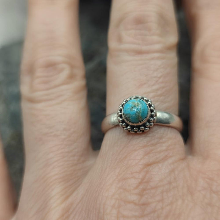 Anello etnico in argento 925 con turchese - NILAH