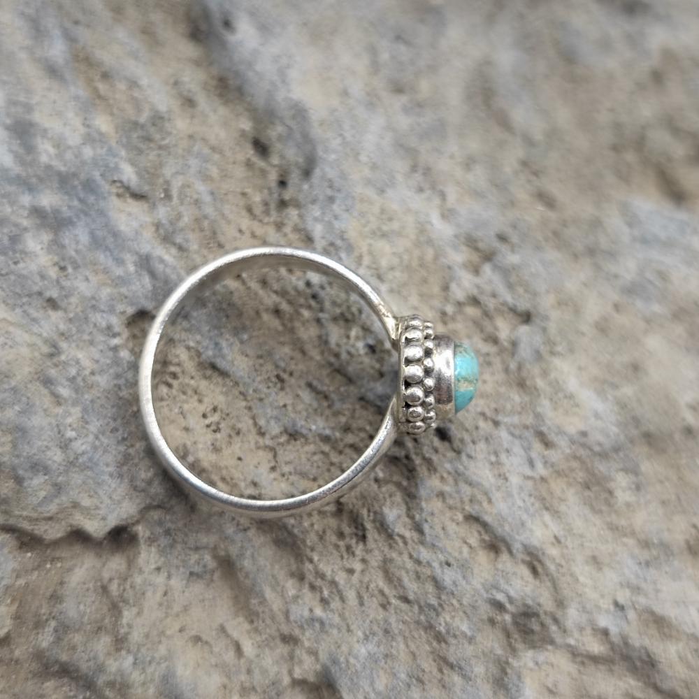 Anello etnico in argento 925 con turchese - NILAH