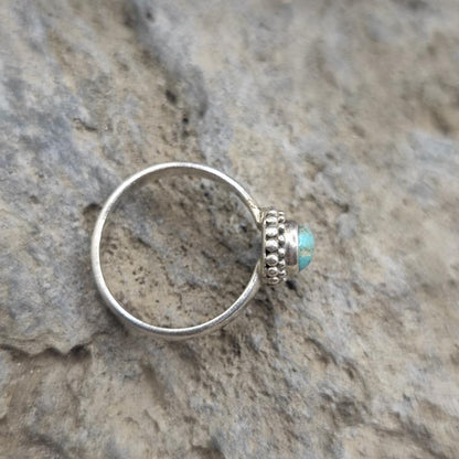 Anello etnico in argento 925 con turchese - NILAH