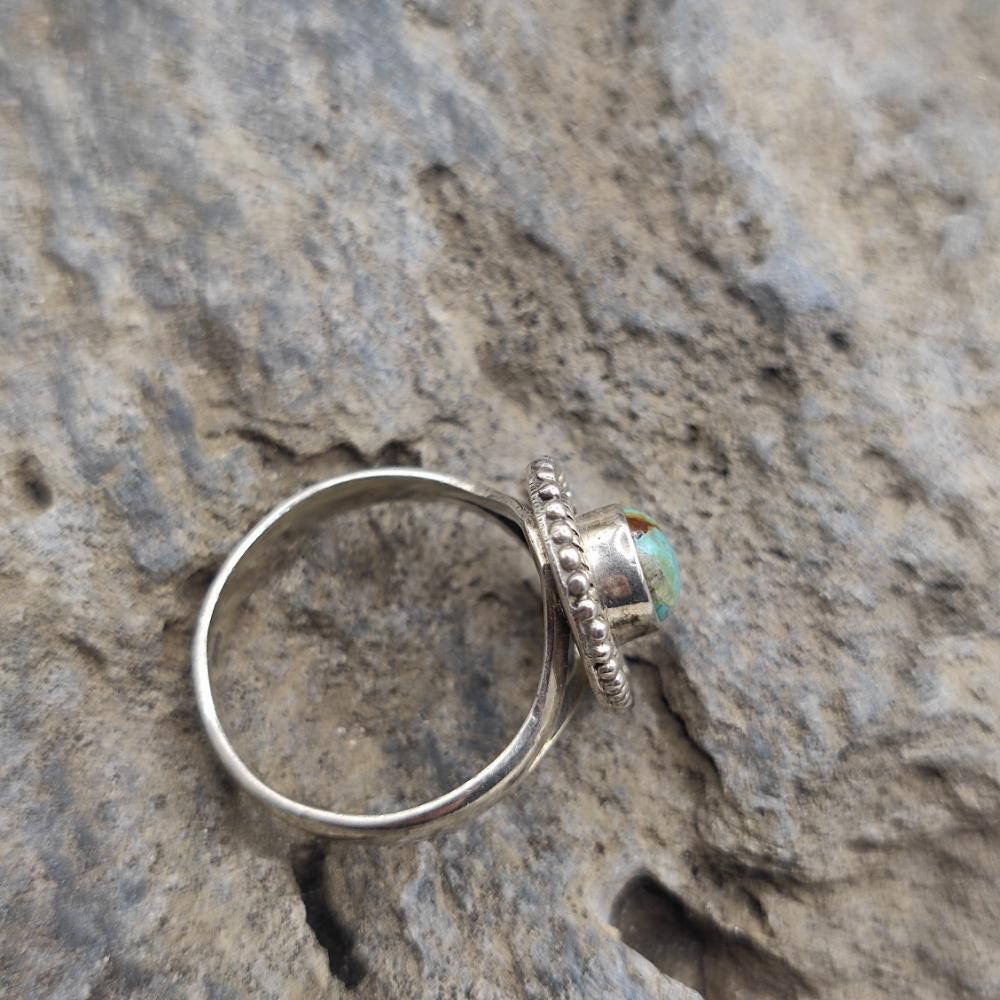 Anello etnico in argento 925 con turchese - VIYANIKA