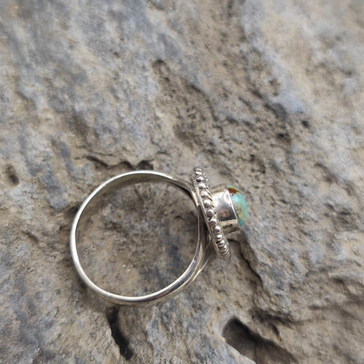 Anello etnico in argento 925 con turchese - VIYANIKA