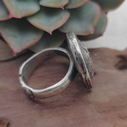 Anello etnico in argento antico - KANURU