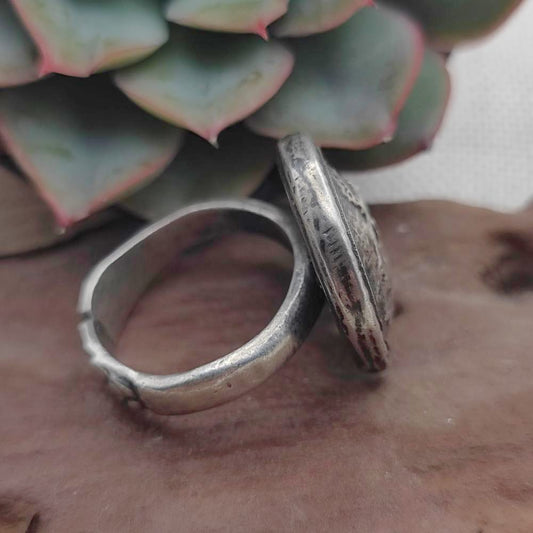 Anello etnico in argento antico - KANURU