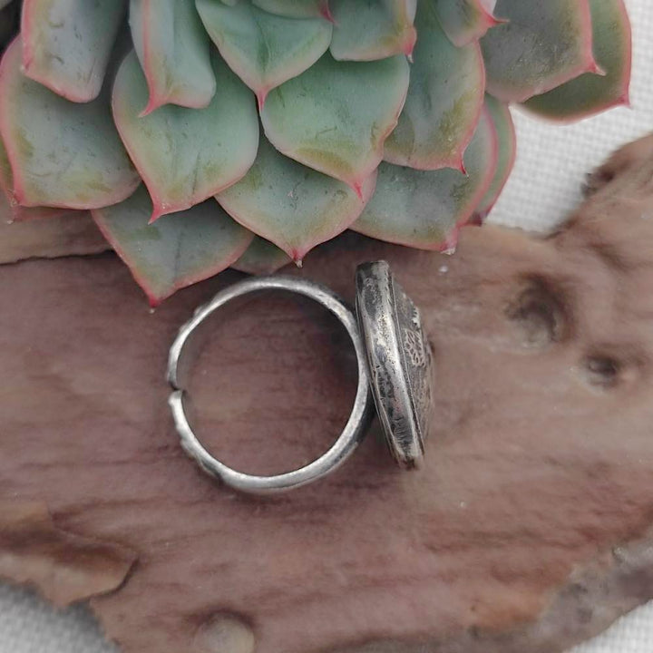 Anello etnico in argento antico - KANURU