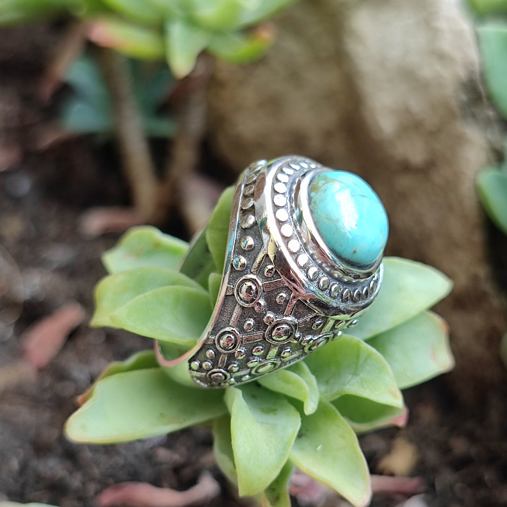 Anello etnico in argento 925 con pietra - SIJAEE