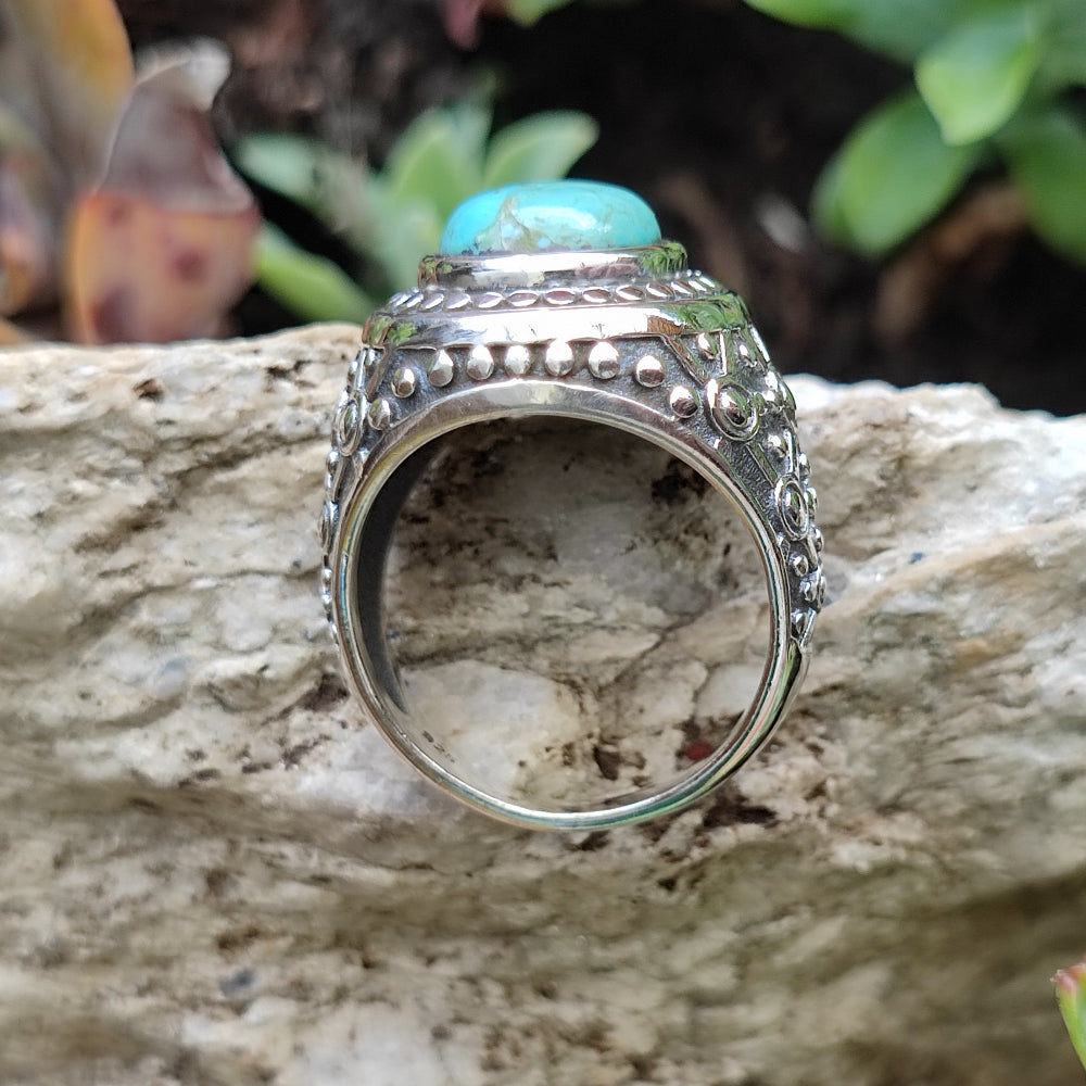 Anello etnico in argento 925 con pietra - SIJAEE