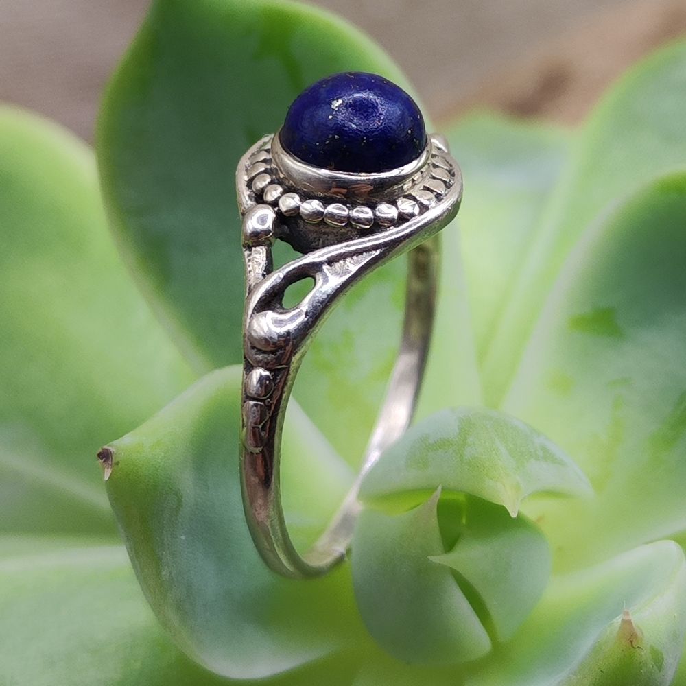 925 Silberring mit Stein - AMADALAVALASA