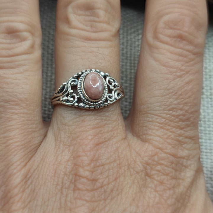 Anello etnico in argento 925 con pietra - BOBBILI