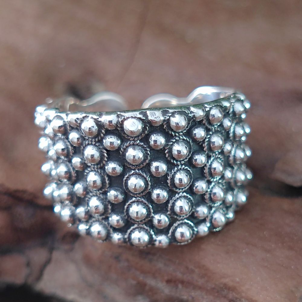 ANELLO artigianale a fascia in argento 925 - KARIMATI