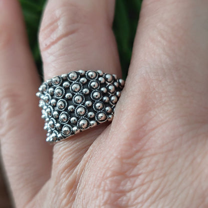 ANELLO artigianale a fascia in argento 925 - KARIMATI