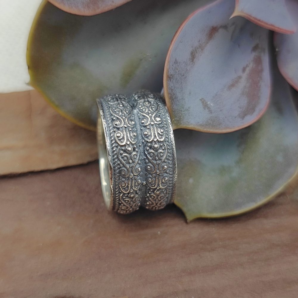 Anello etnico a fascia in argento 925 - MAESHPUR