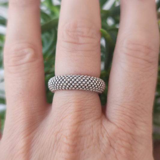 Anello etnico puntinato in argento 925 - UMARDA