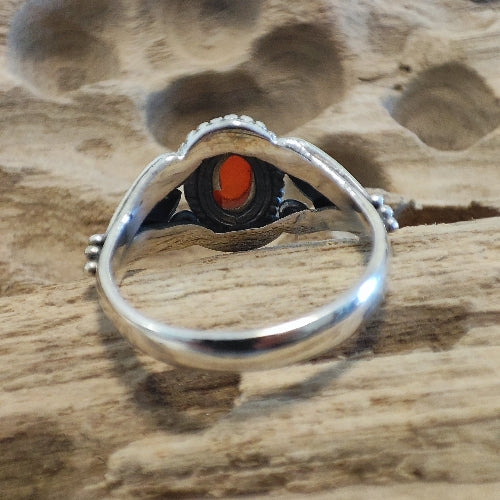 Anello con pietra e filigrana in argento 925 - RINDUNA