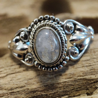Anello con pietra e filigrana in argento 925 - RINDUNA
