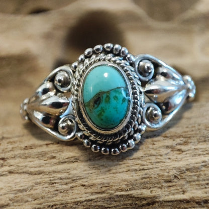 Anello con pietra e filigrana in argento 925 - RINDUNA