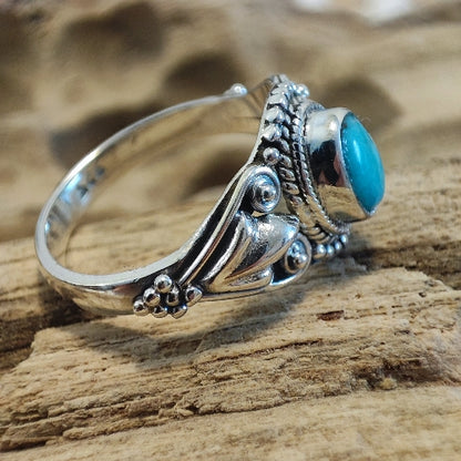 Anello con pietra e filigrana in argento 925 - RINDUNA