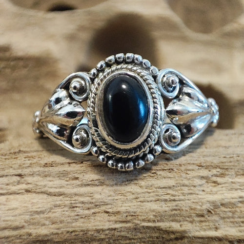 Anello con pietra e filigrana in argento 925 - RINDUNA