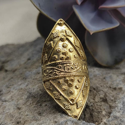 Anello etnico in ottone lavorato - DIKSHA