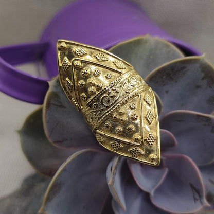 Anello etnico in ottone lavorato - DIKSHA