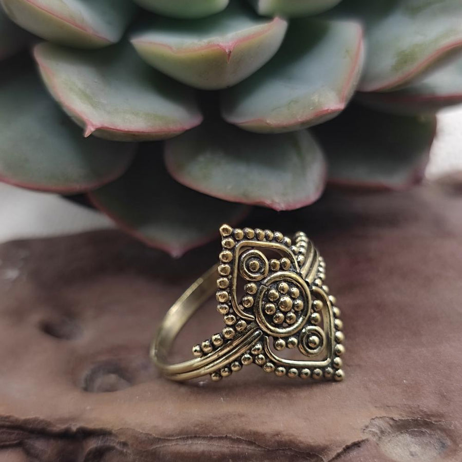 ANELLO etnico tradizionale in ottone  - KORATLA