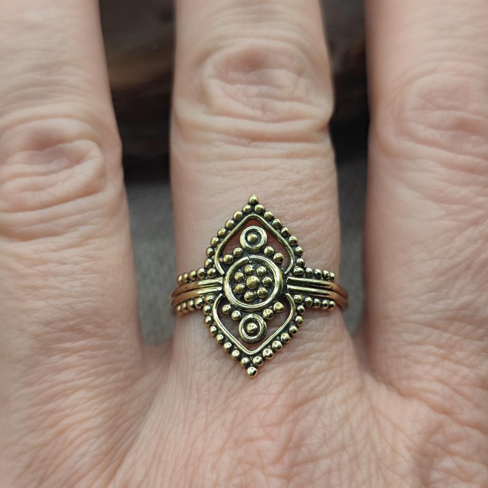 ANELLO etnico tradizionale in ottone  - KORATLA