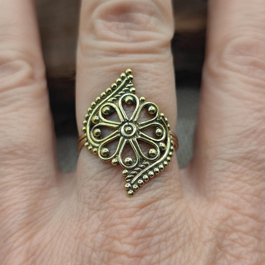 ANELLO etnico tradizionale in ottone - KOTHAGUDEM