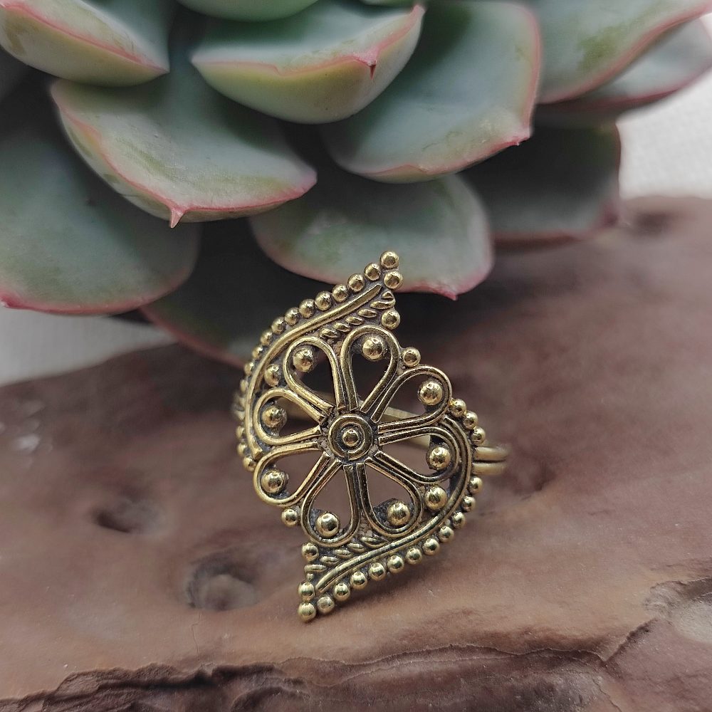 ANELLO etnico tradizionale in ottone - KOTHAGUDEM