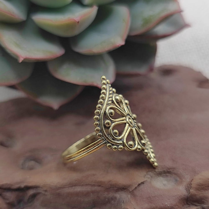 ANELLO etnico tradizionale in ottone - KOTHAGUDEM