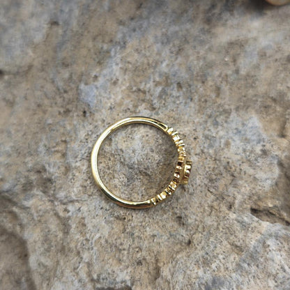 Anello etnico in ottone con granato - NEELVARA