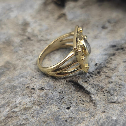 ANELLO etnico in ottone labradorite - DAICIJ
