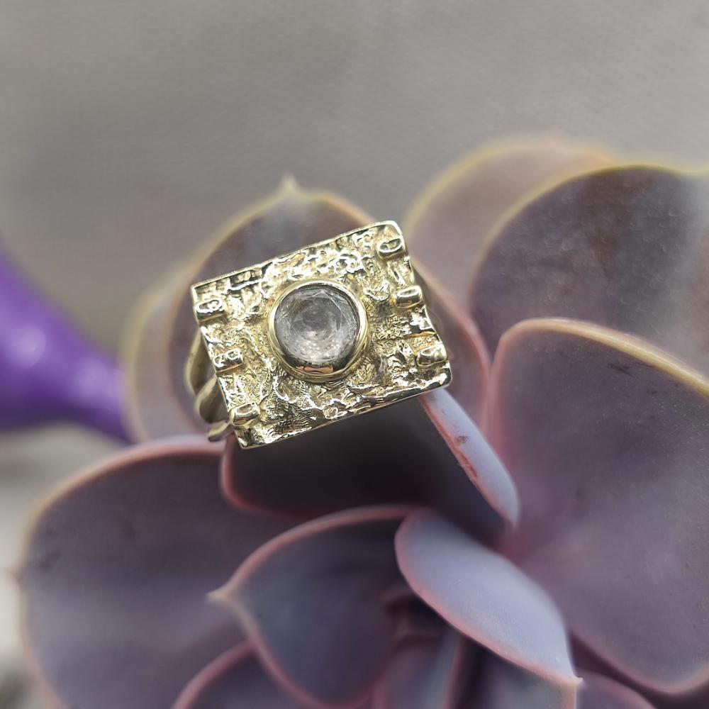 ANELLO etnico in ottone labradorite - DAICIJ