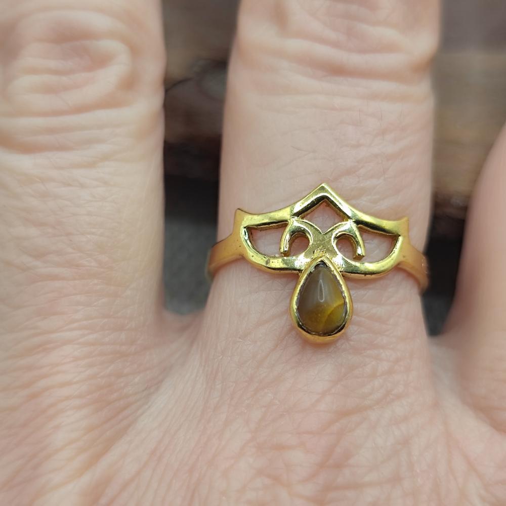 Anello etnico in ottone con ametista - KASIBUGGA