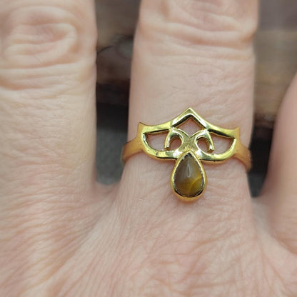 Anello etnico in ottone con ametista - KASIBUGGA