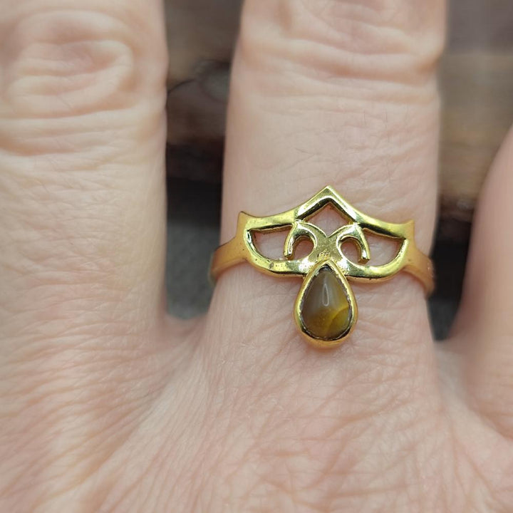 Anello etnico in ottone con ametista - KASIBUGGA