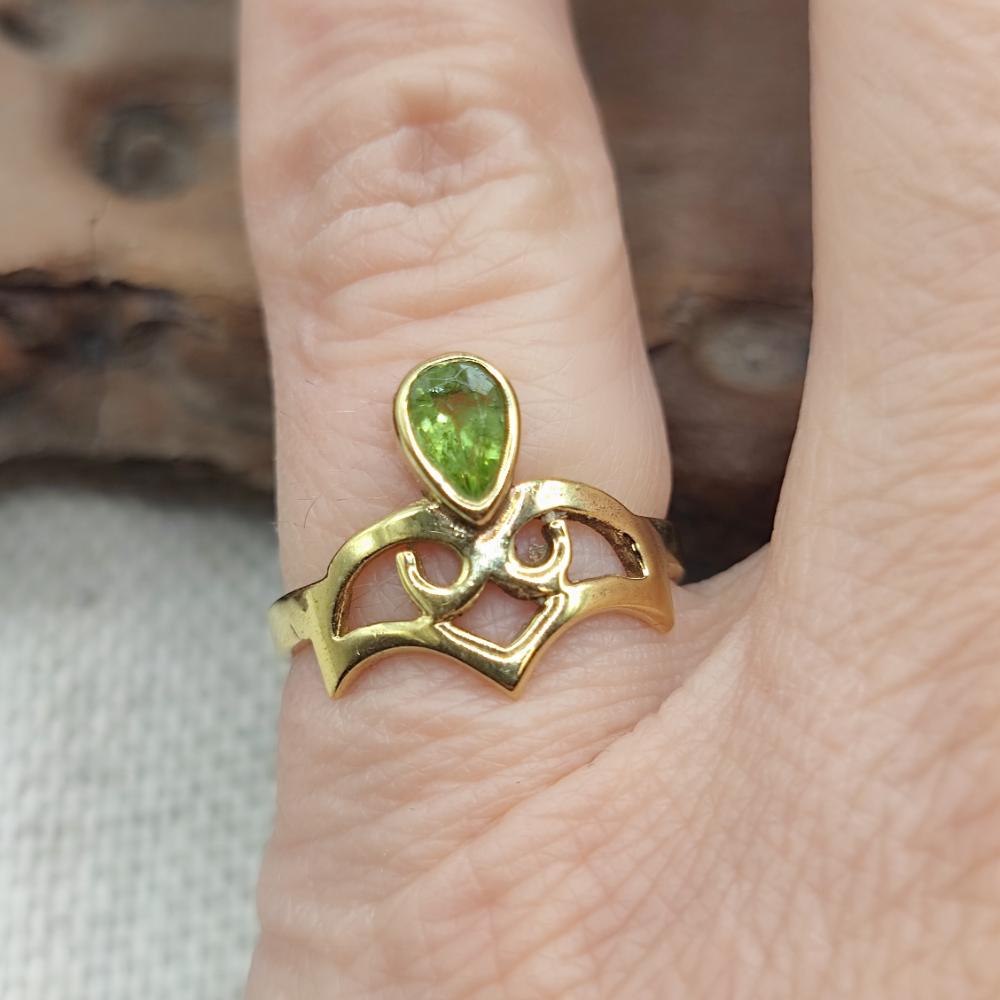 Anello etnico in ottone con ametista - KASIBUGGA