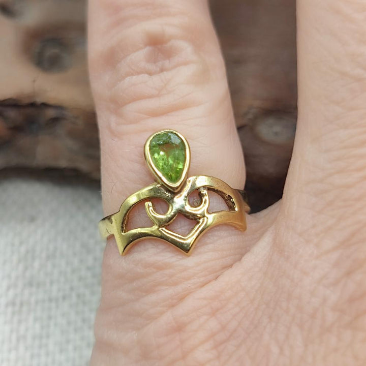 Anello etnico in ottone con ametista - KASIBUGGA