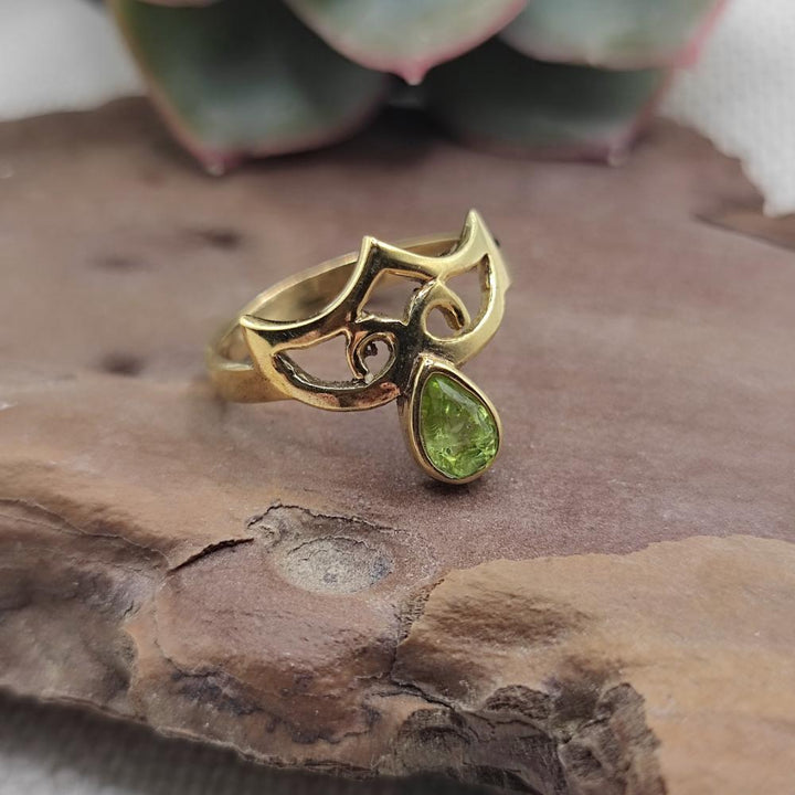 Anello etnico in ottone con ametista - KASIBUGGA