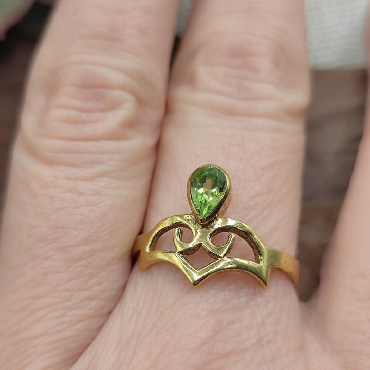 Anello etnico in ottone con ametista - KASIBUGGA