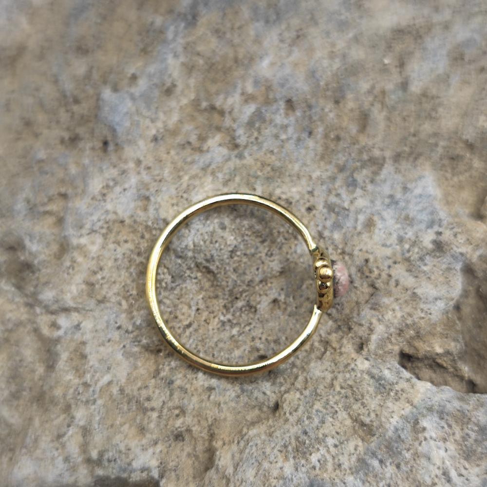 Anello etnico in ottone con pietra - ISHMIRA