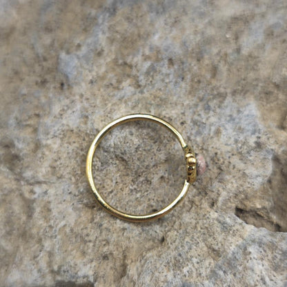 Anello etnico in ottone con pietra - ISHMIRA