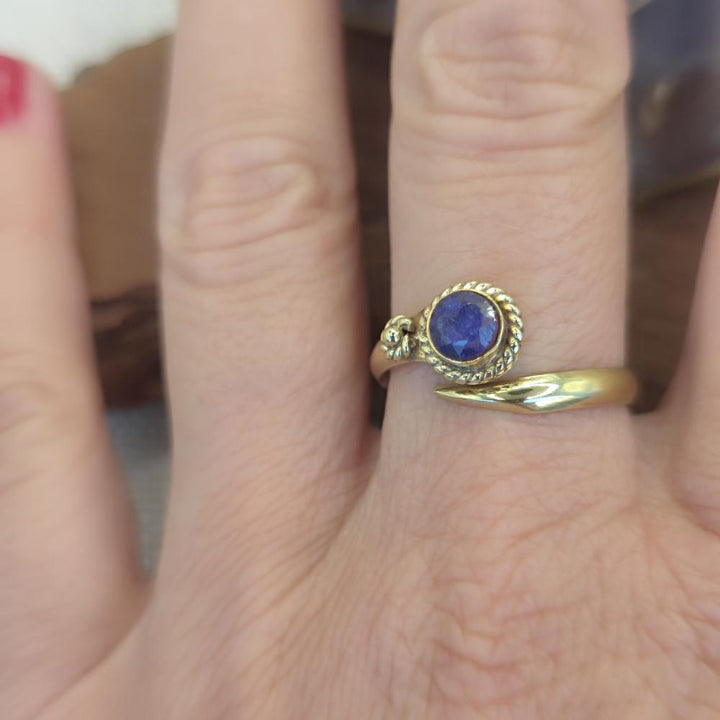 ANELLO etnico in ottone con pietra - BASIA